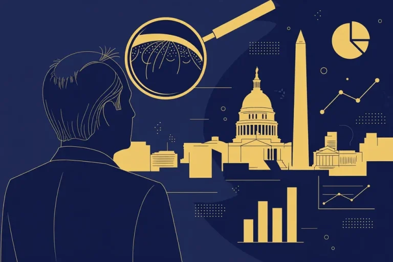 Illustration exploring the Peter Orszag wig and hair discussion