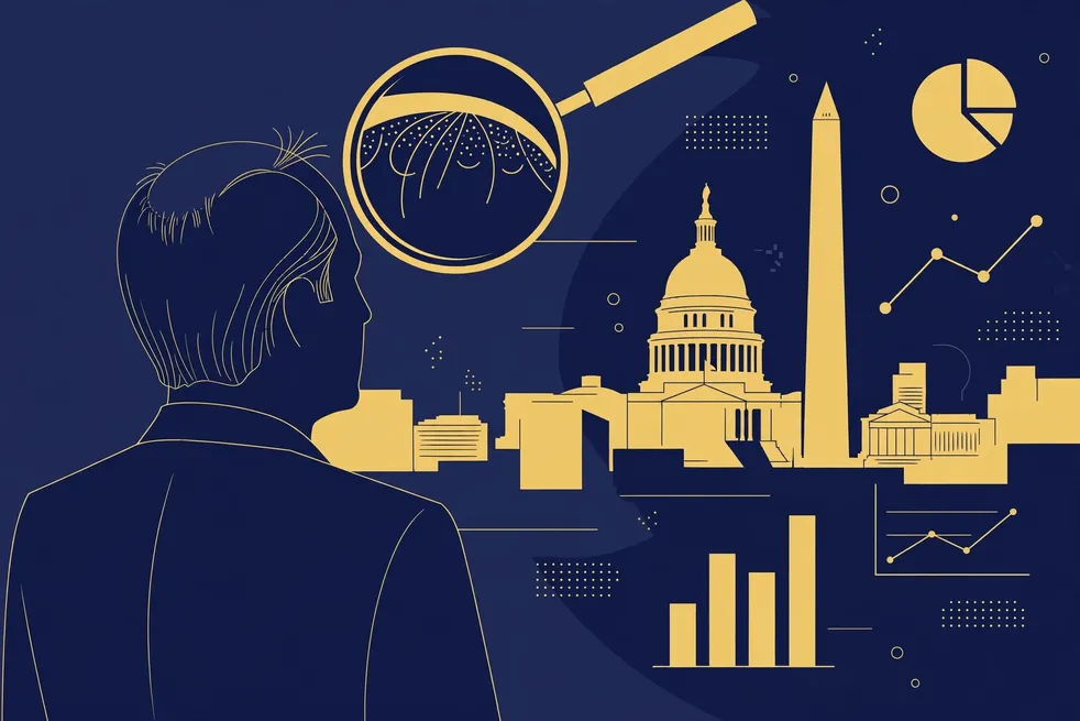 Illustration exploring the Peter Orszag wig and hair discussion