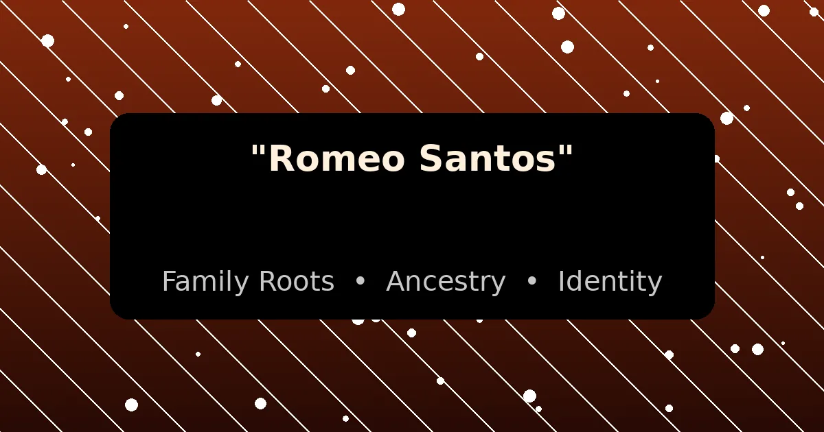 Abstract stylized graphic with Romeo Santos' name celebrating Dominican and Puerto Rican Latino roots