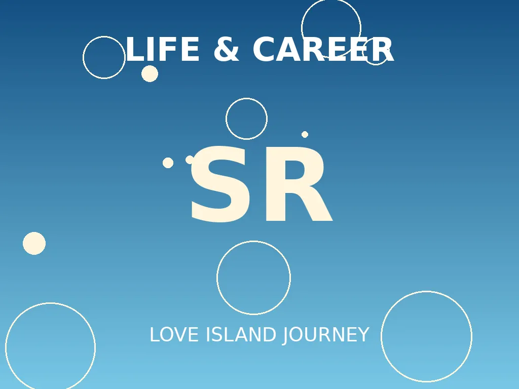 Abstract editorial graphic depicting Sean Reifel's journey from police officer to Love Island USA villa