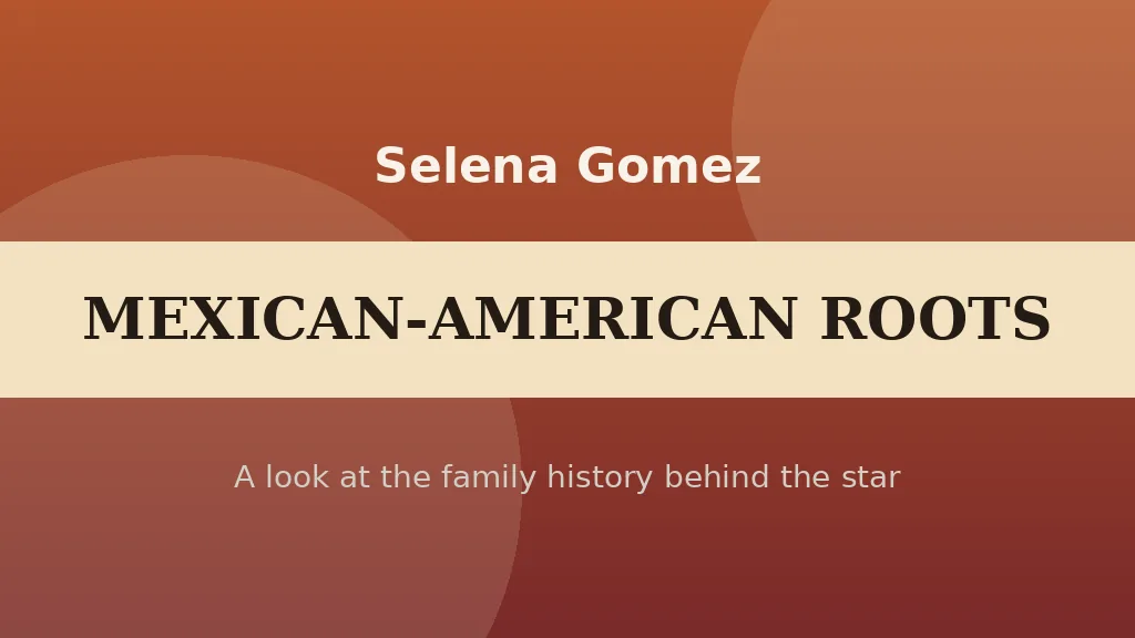 Editorial graphic on Selena Gomez's Mexican-American roots and family story