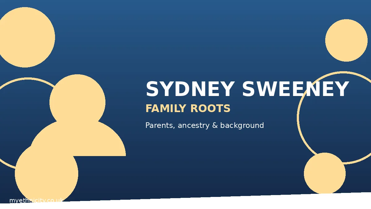 Sydney Sweeney family roots and European ancestry, stylized editorial illustration