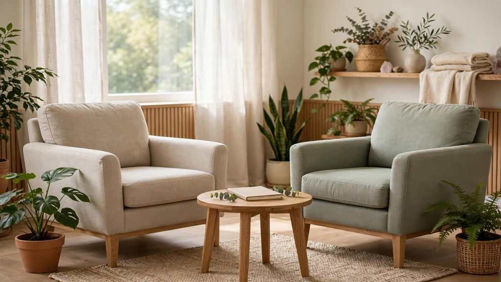 Two chairs facing each other in a bright counseling room