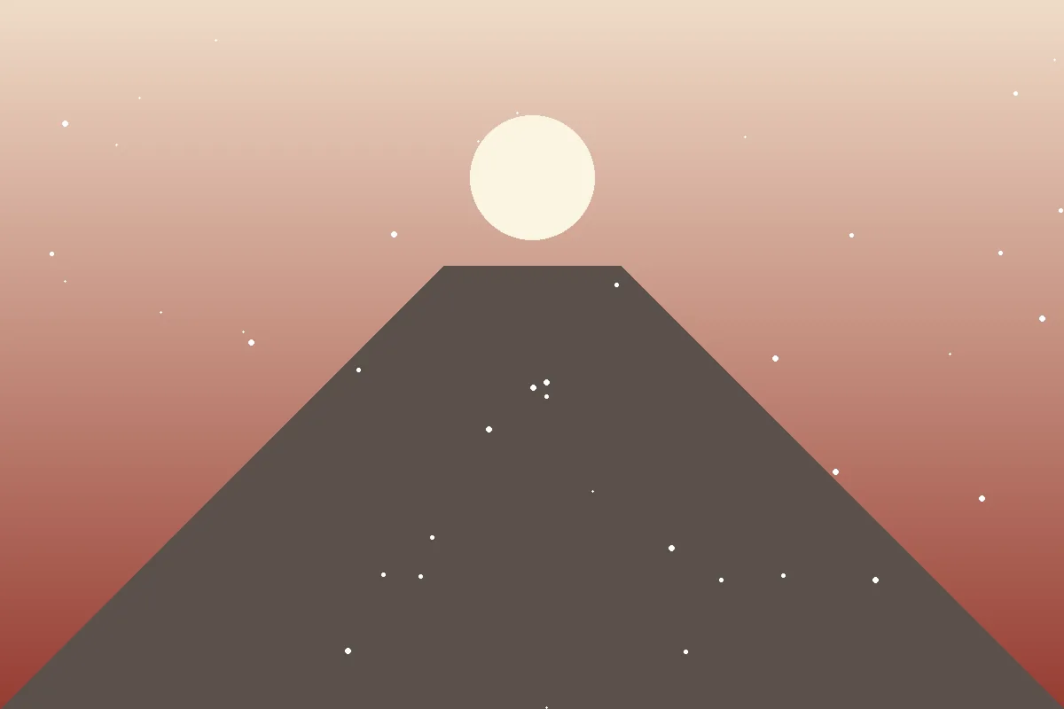Abstract editorial graphic of a night highway under a full moon evoking Vin Diesel's action-film career