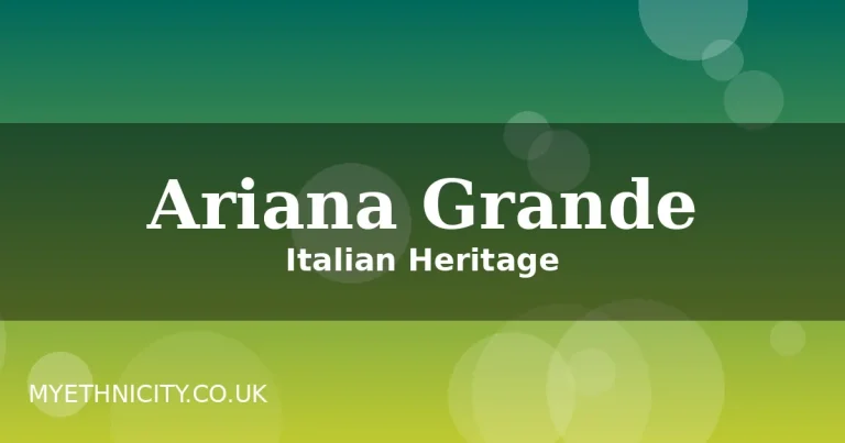 Stylized featured graphic for the Ariana Grande ethnicity article with green gradient design