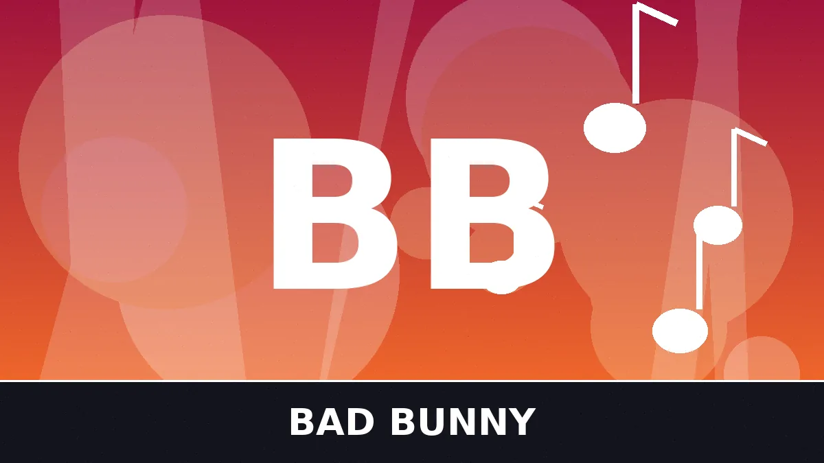Stylized featured graphic for the Bad Bunny ethnicity article with tropical music-themed design and BB monogram