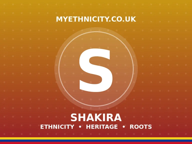Shakira ethnicity editorial graphic with Colombian and Lebanese heritage colors