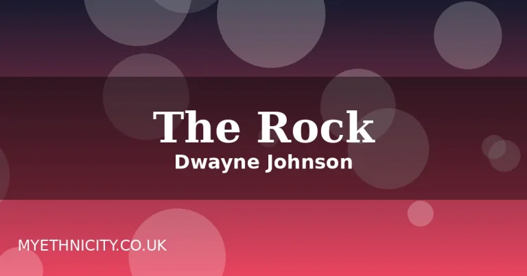 Stylized featured graphic for The Rock ethnicity article with dark red gradient design