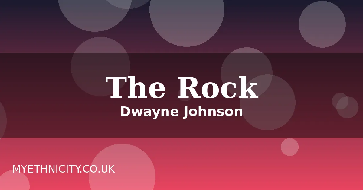 Stylized featured graphic for The Rock ethnicity article with dark red gradient design